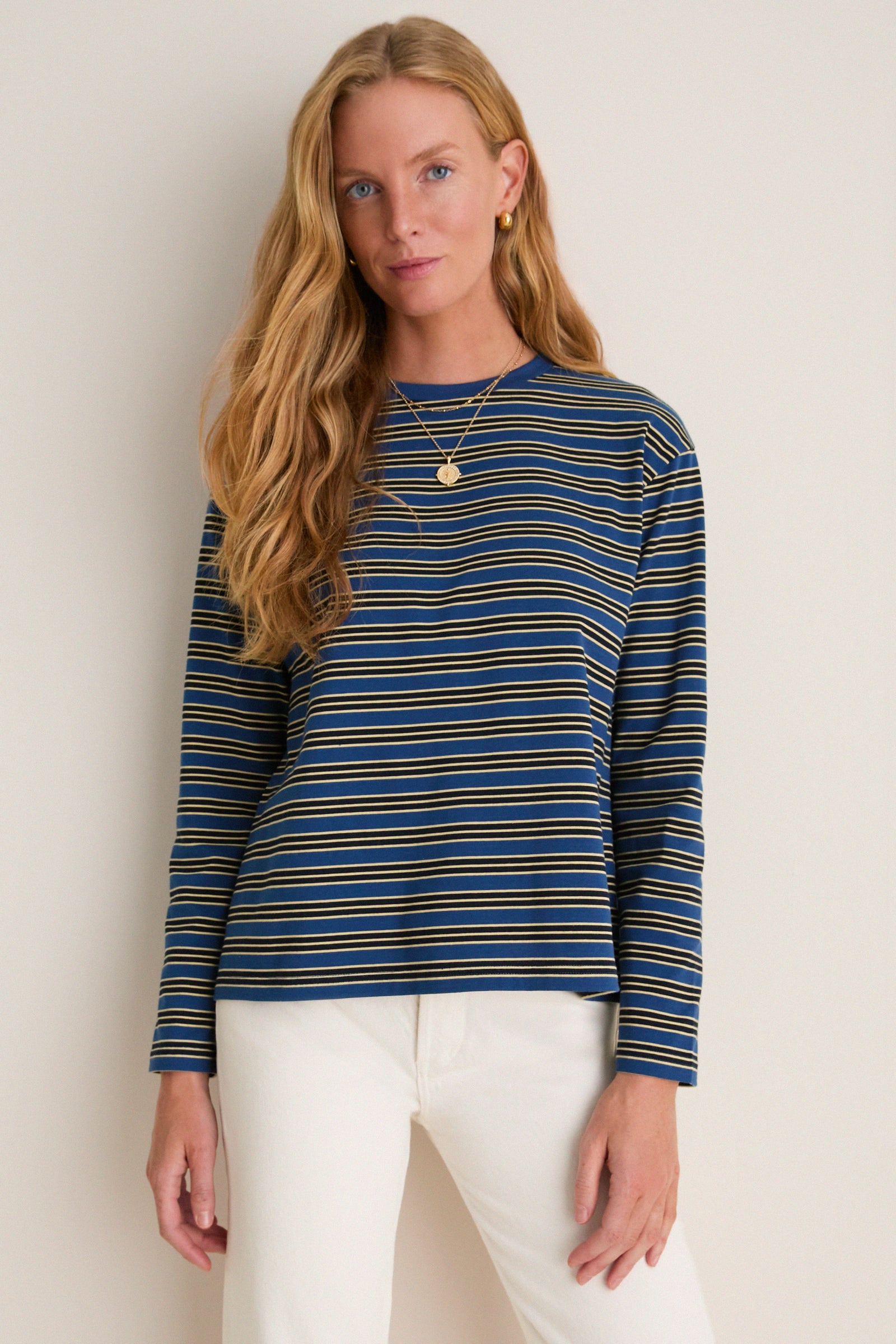 Navy Collegiate Stripe Morris Shirt