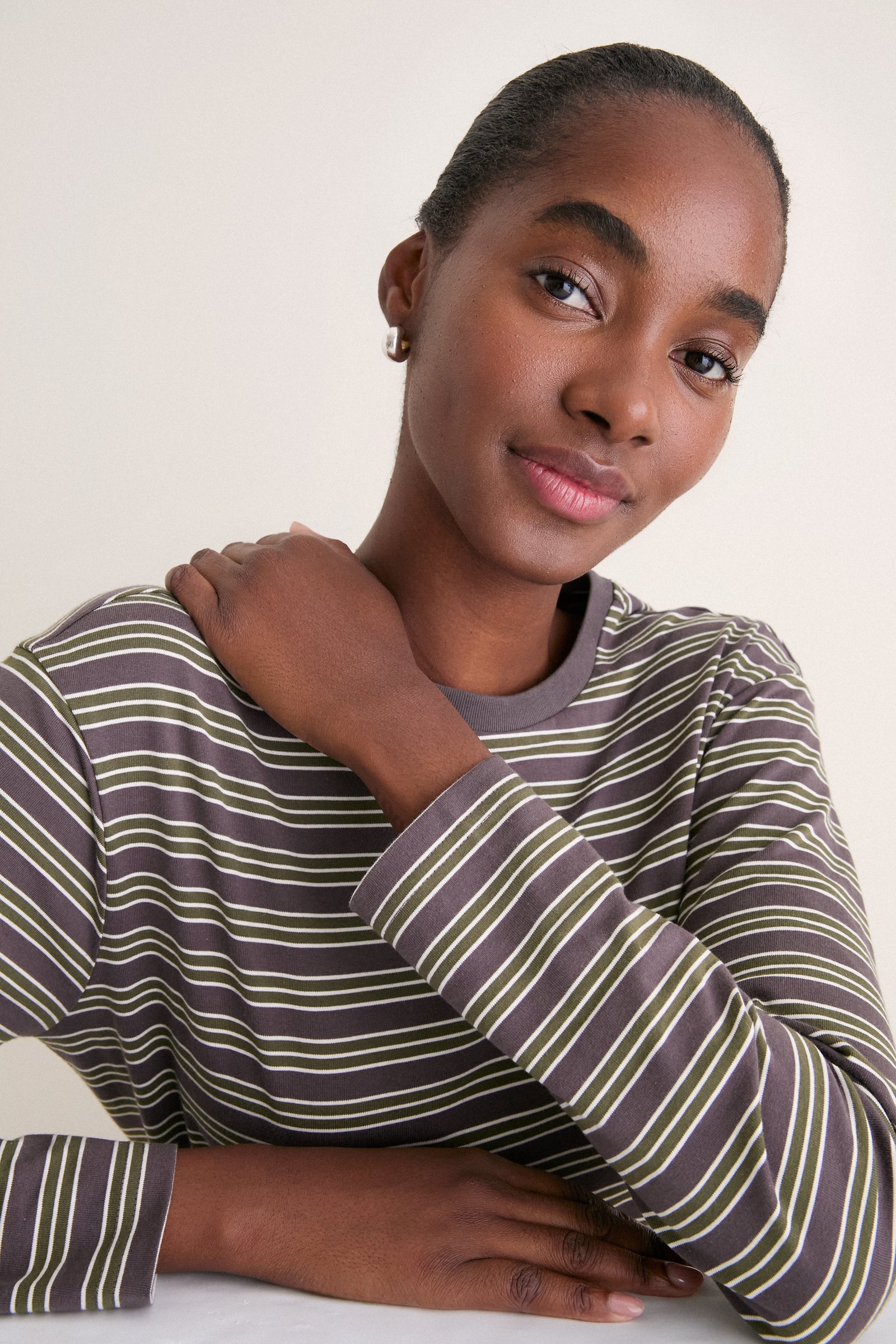 Neutral Collegiate Stripe Morris Shirt