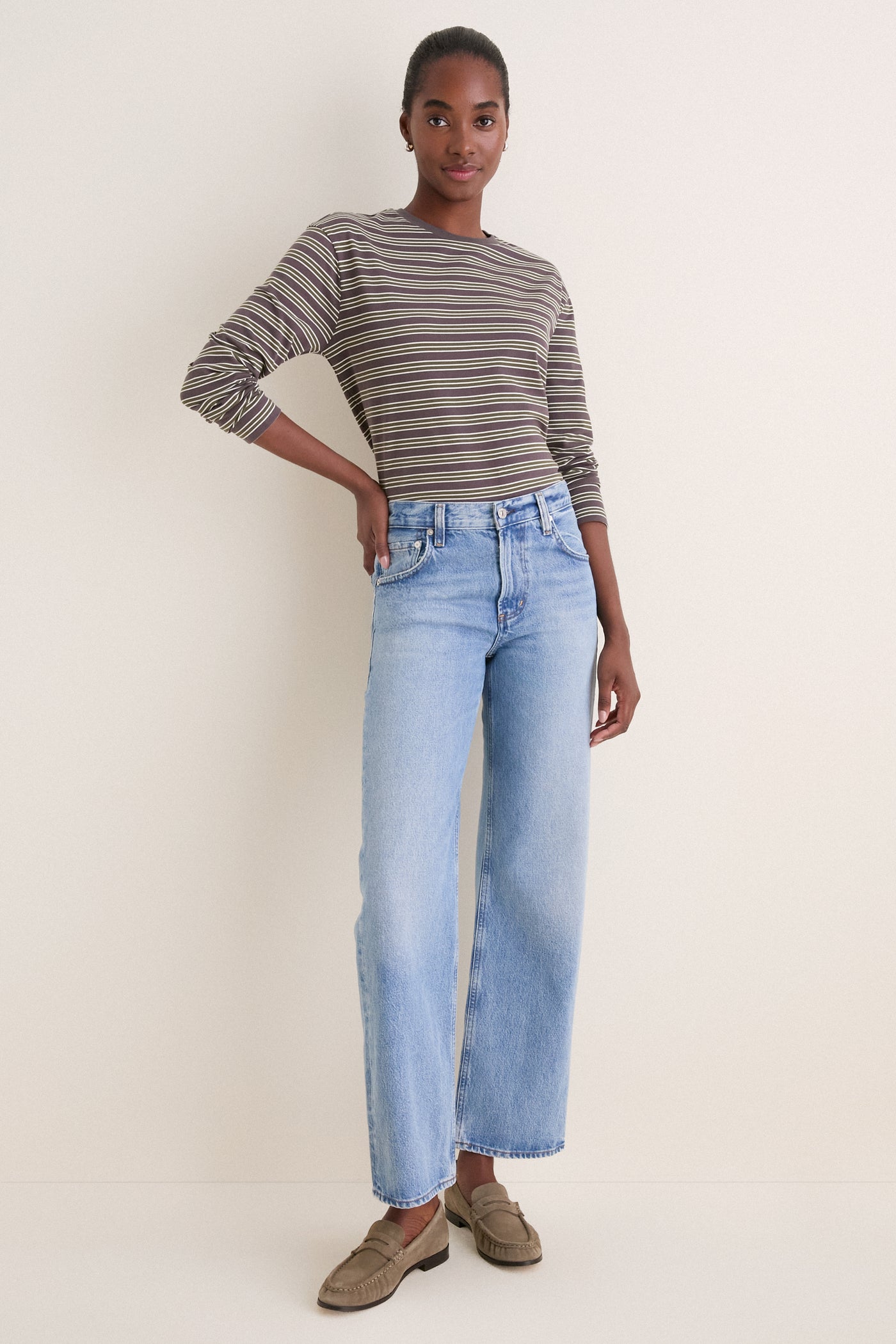 Neutral Collegiate Stripe Morris Shirt
