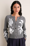 Charcoal Embroidered Floral Quincy Sweater