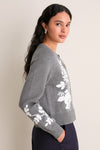 Charcoal Embroidered Floral Quincy Sweater