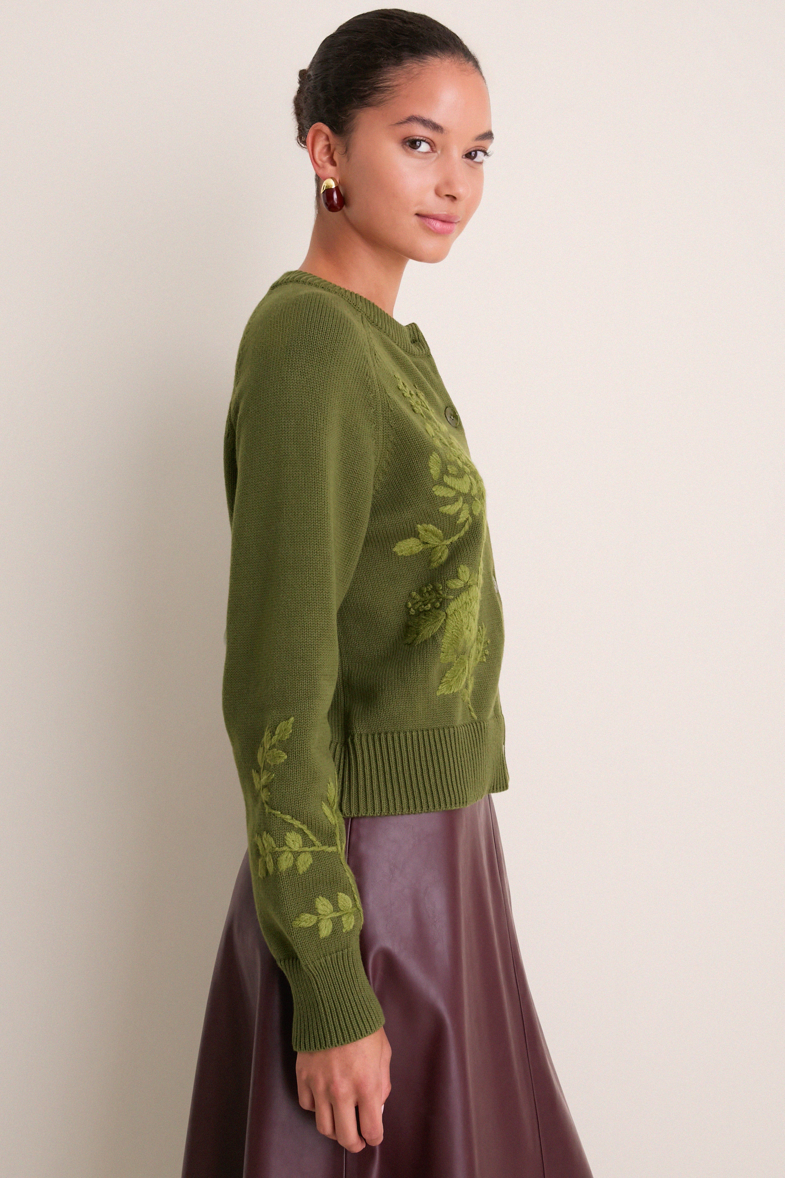 Forest Embroidered Floral Quincy Sweater