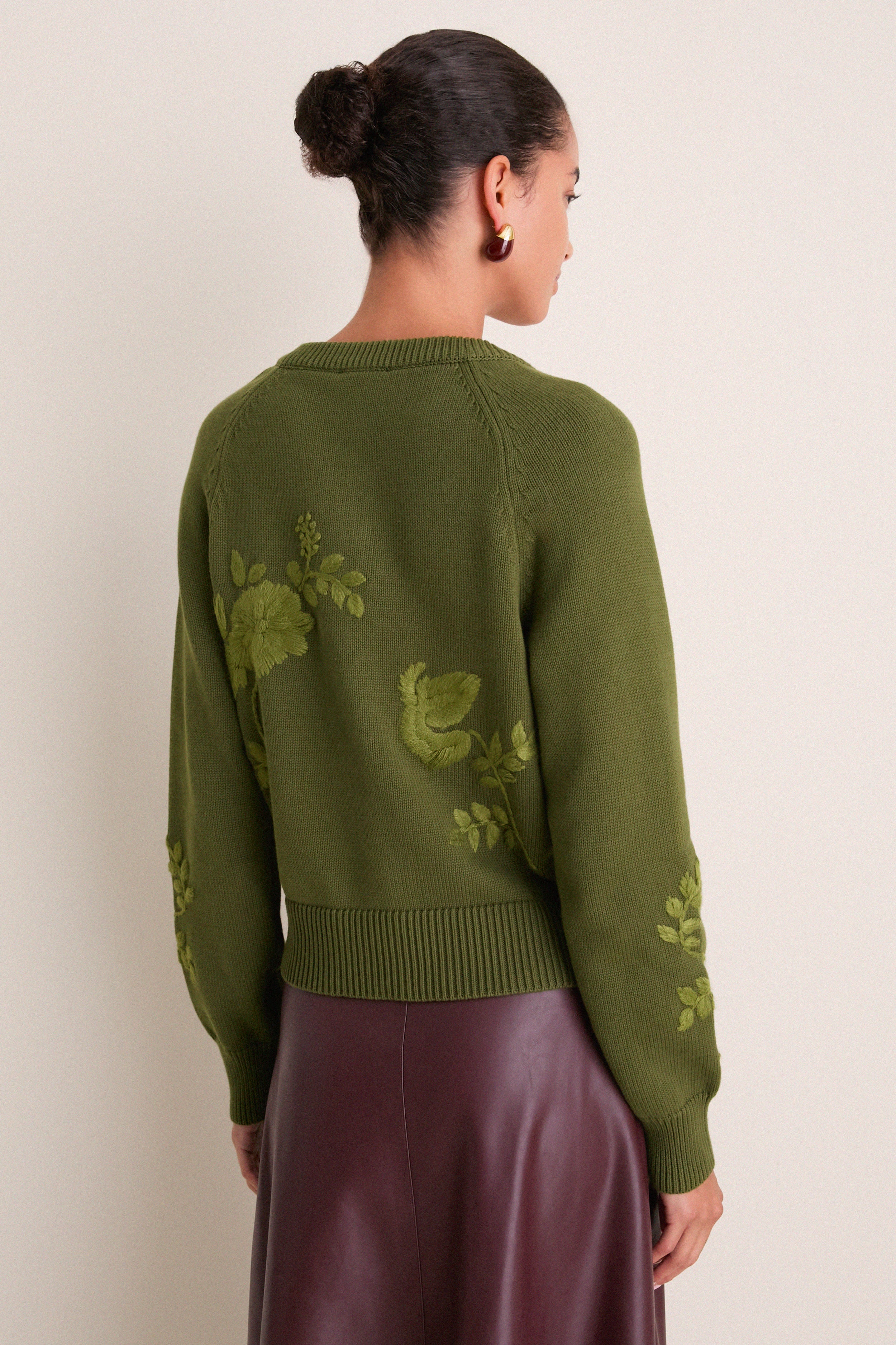 Forest Embroidered Floral Quincy Sweater