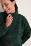 Floral Pine Fleece Cady Quarter Zip