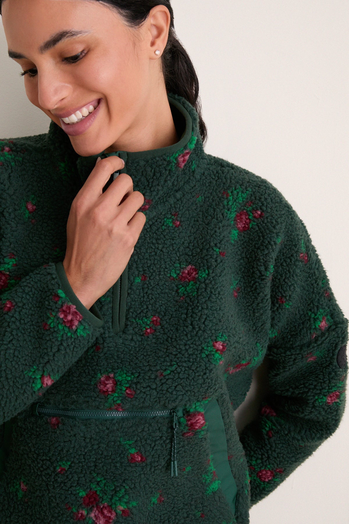Floral Pine Fleece Cady Quarter Zip
