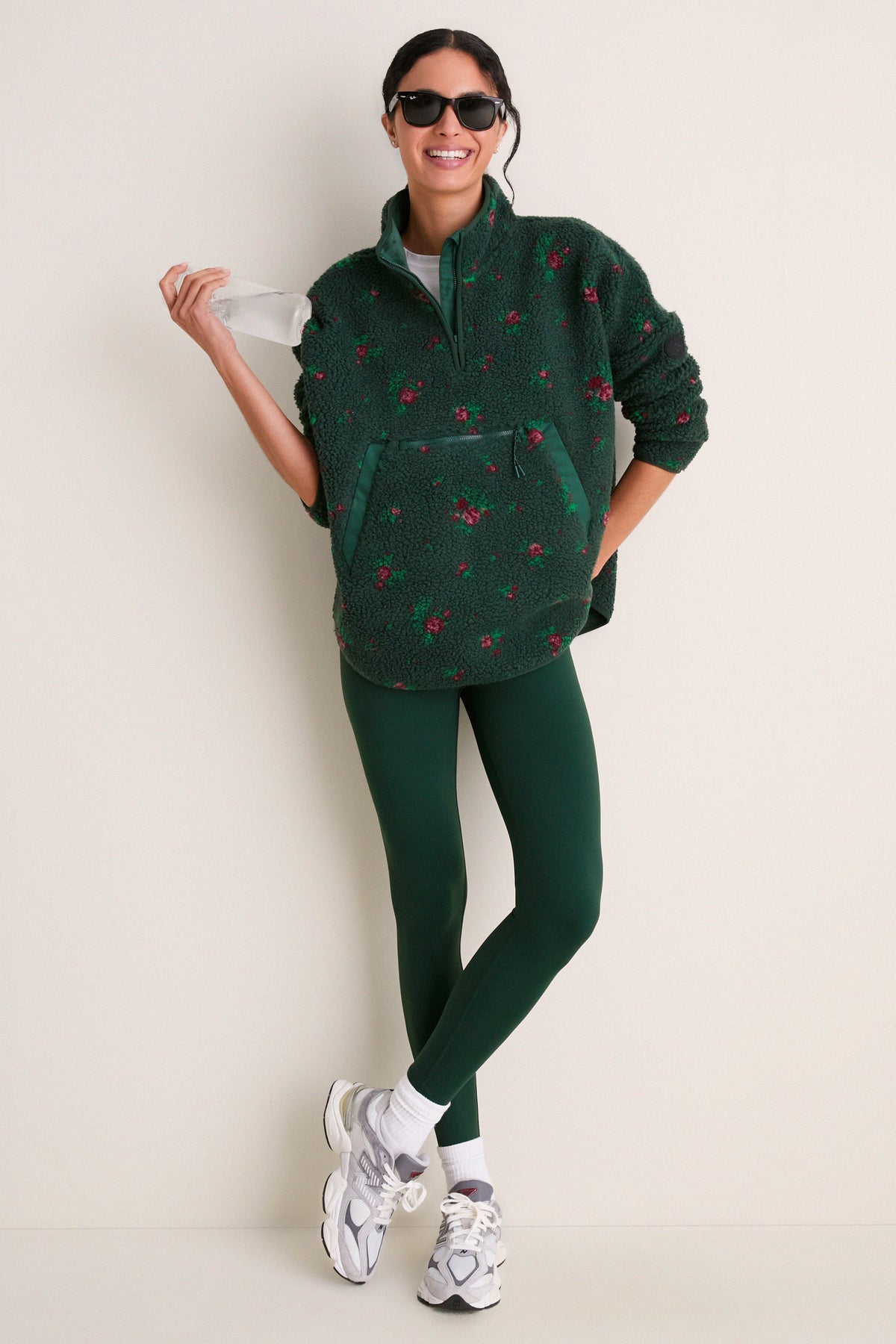 Floral Pine Fleece Cady Quarter Zip