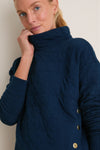 Navy Quilted Wright Funnel Neck