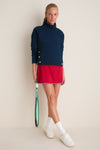 Navy Quilted Wright Funnel Neck