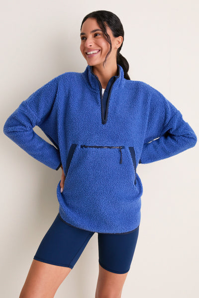Cobalt Blue Fleece Cady Quarter Zip | Tnuck Sport | Tuckernuck