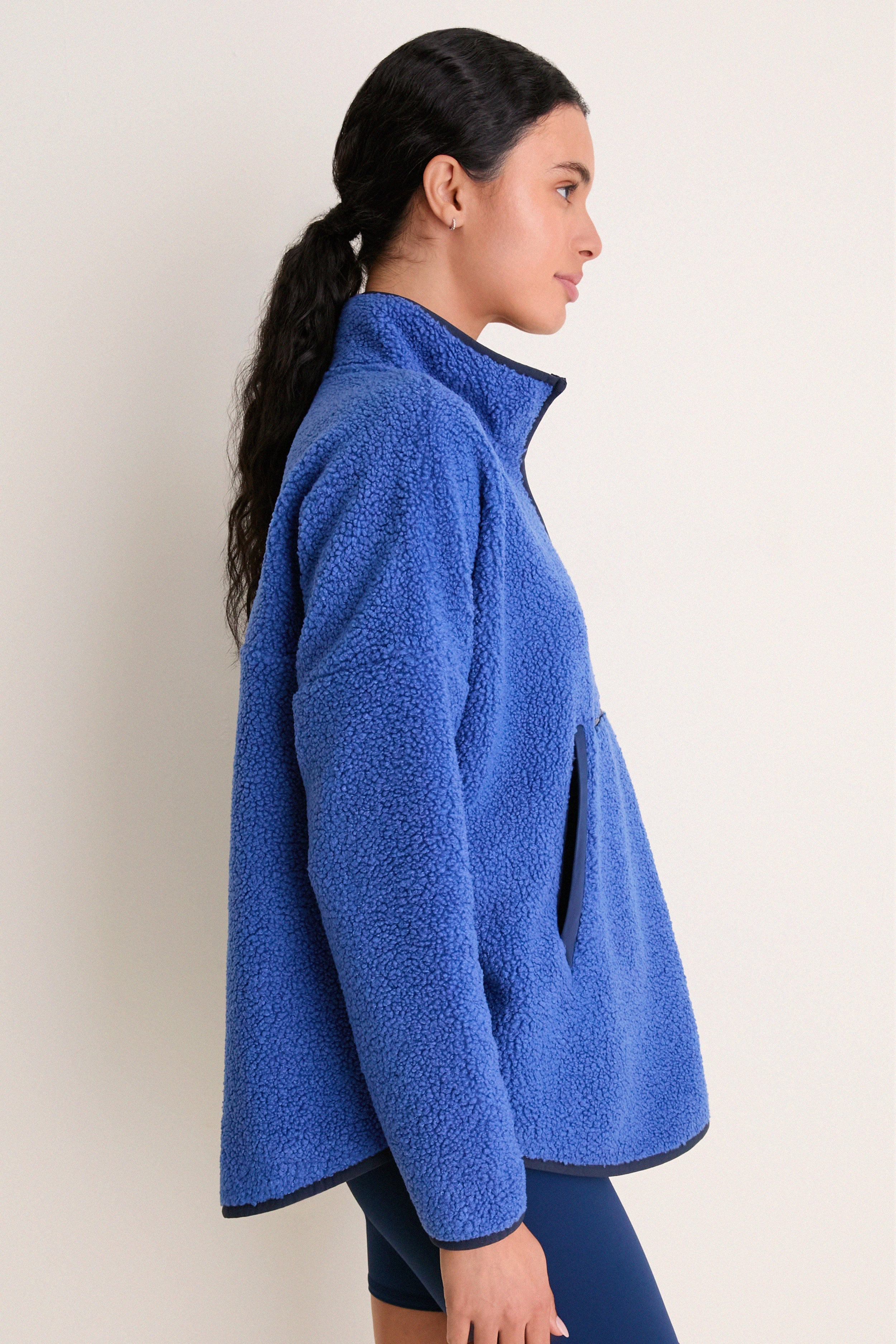Cobalt Blue Fleece Cady Quarter Zip | Tnuck Sport
