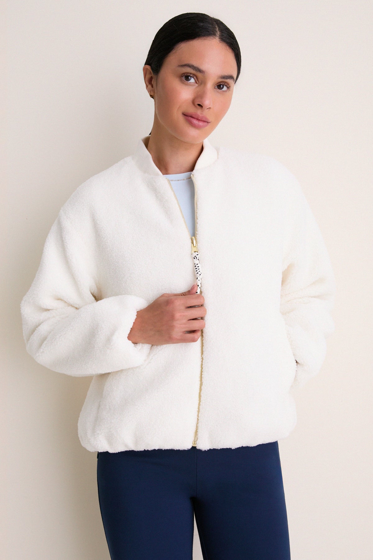 Ivory Reversible Odessa Bomber Jacket