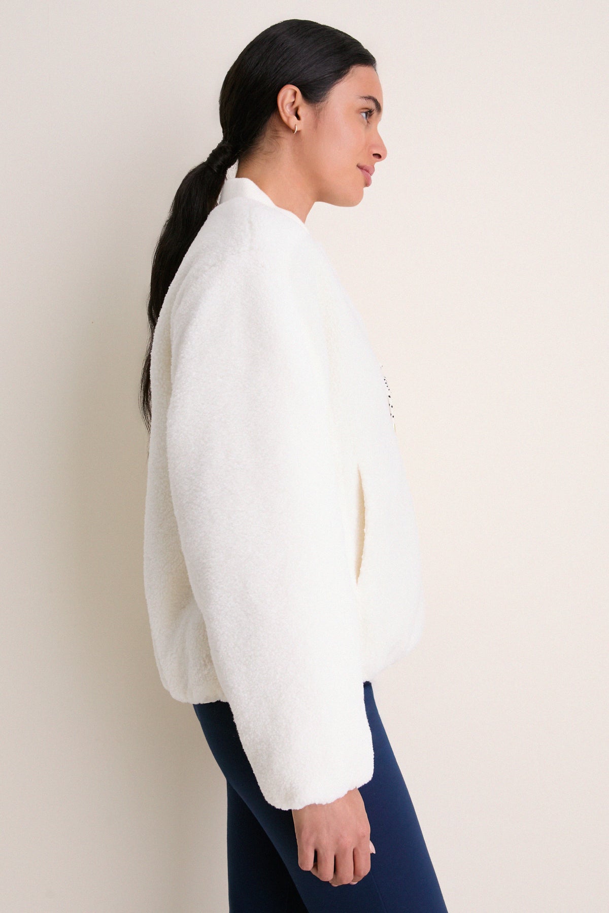 Ivory Reversible Odessa Bomber Jacket