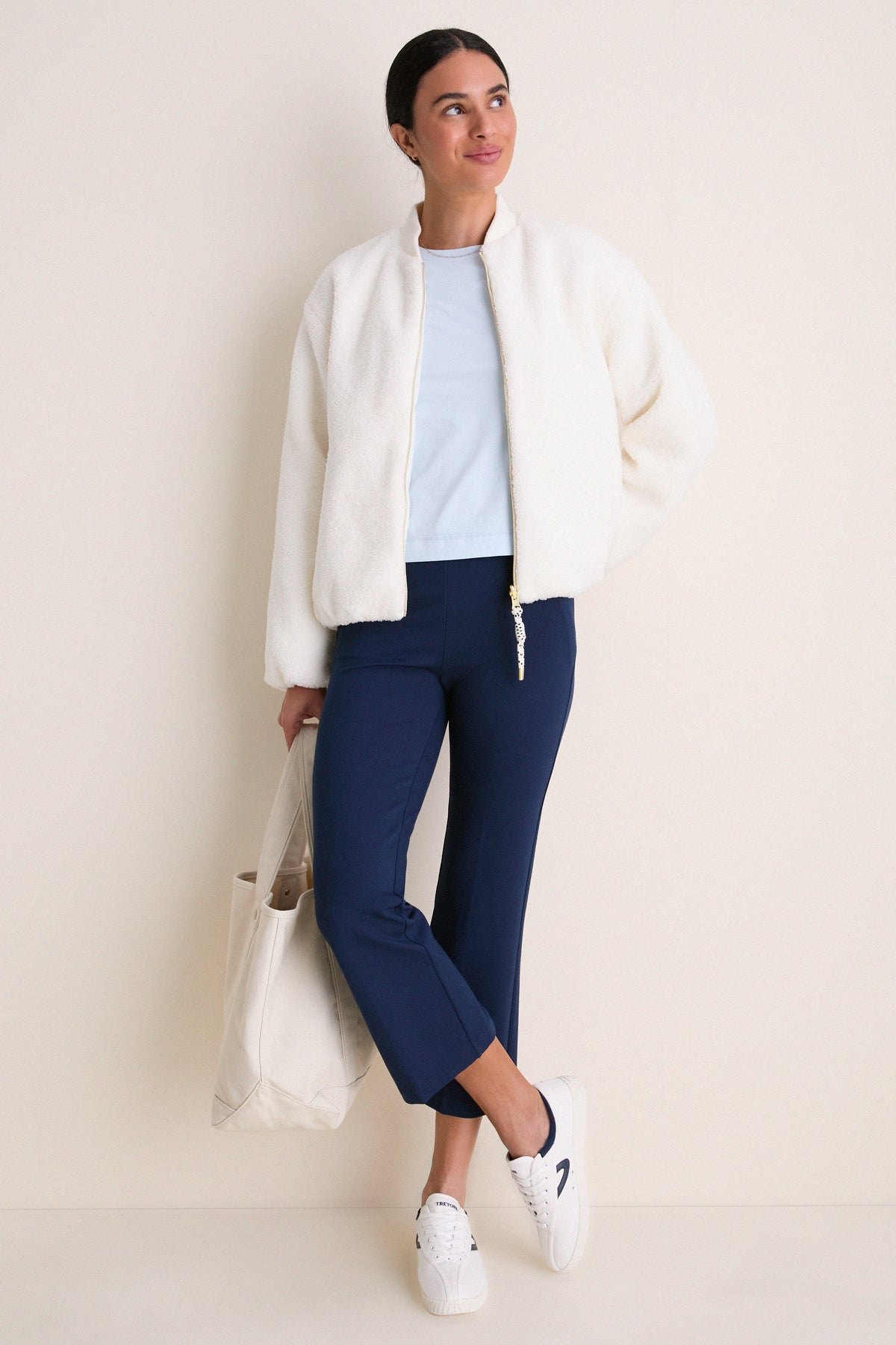 Ivory Reversible Odessa Bomber Jacket