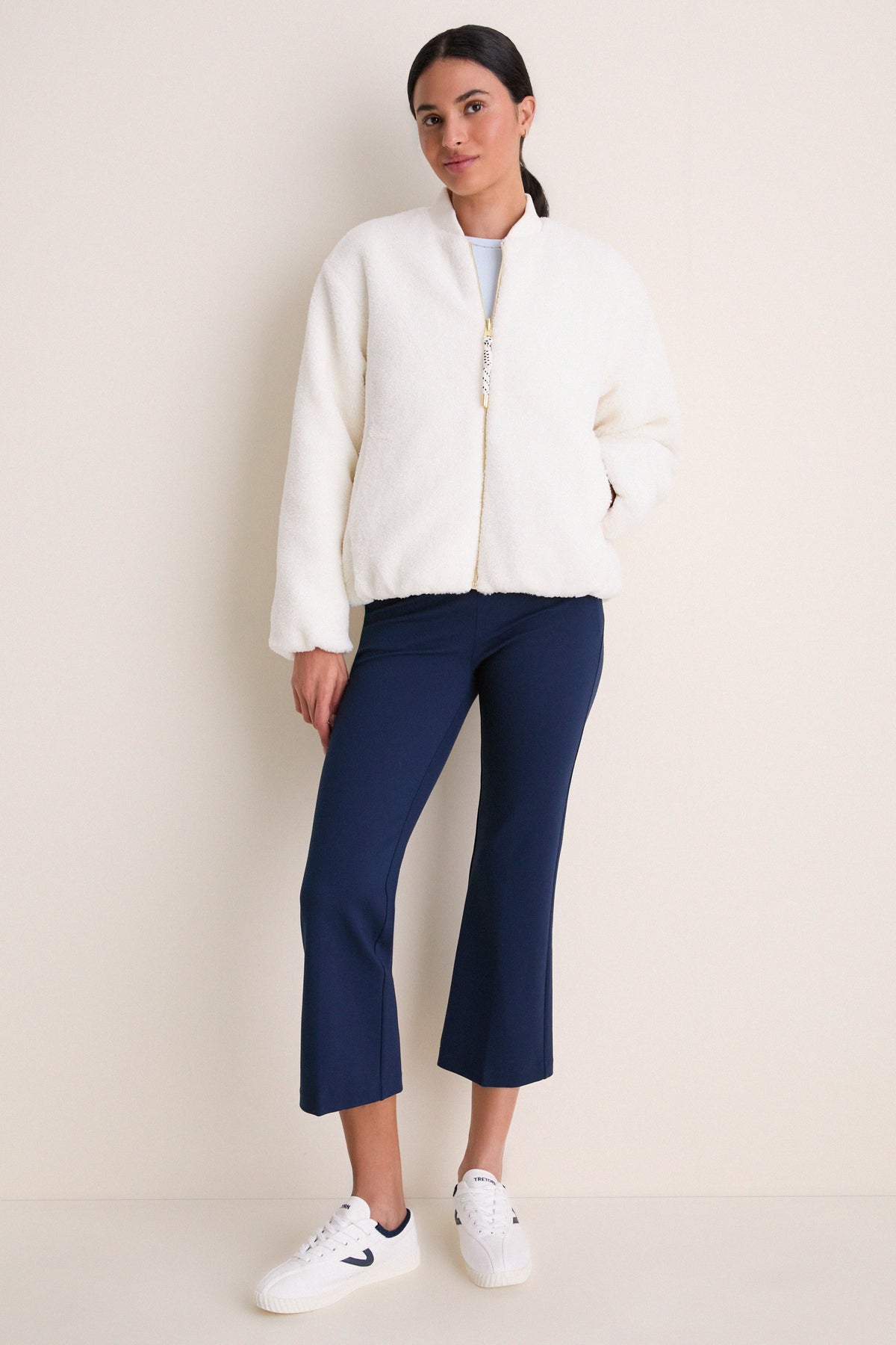 Ivory Reversible Odessa Bomber Jacket