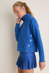 Cobalt Blue Quilted Wright Funnel Neck