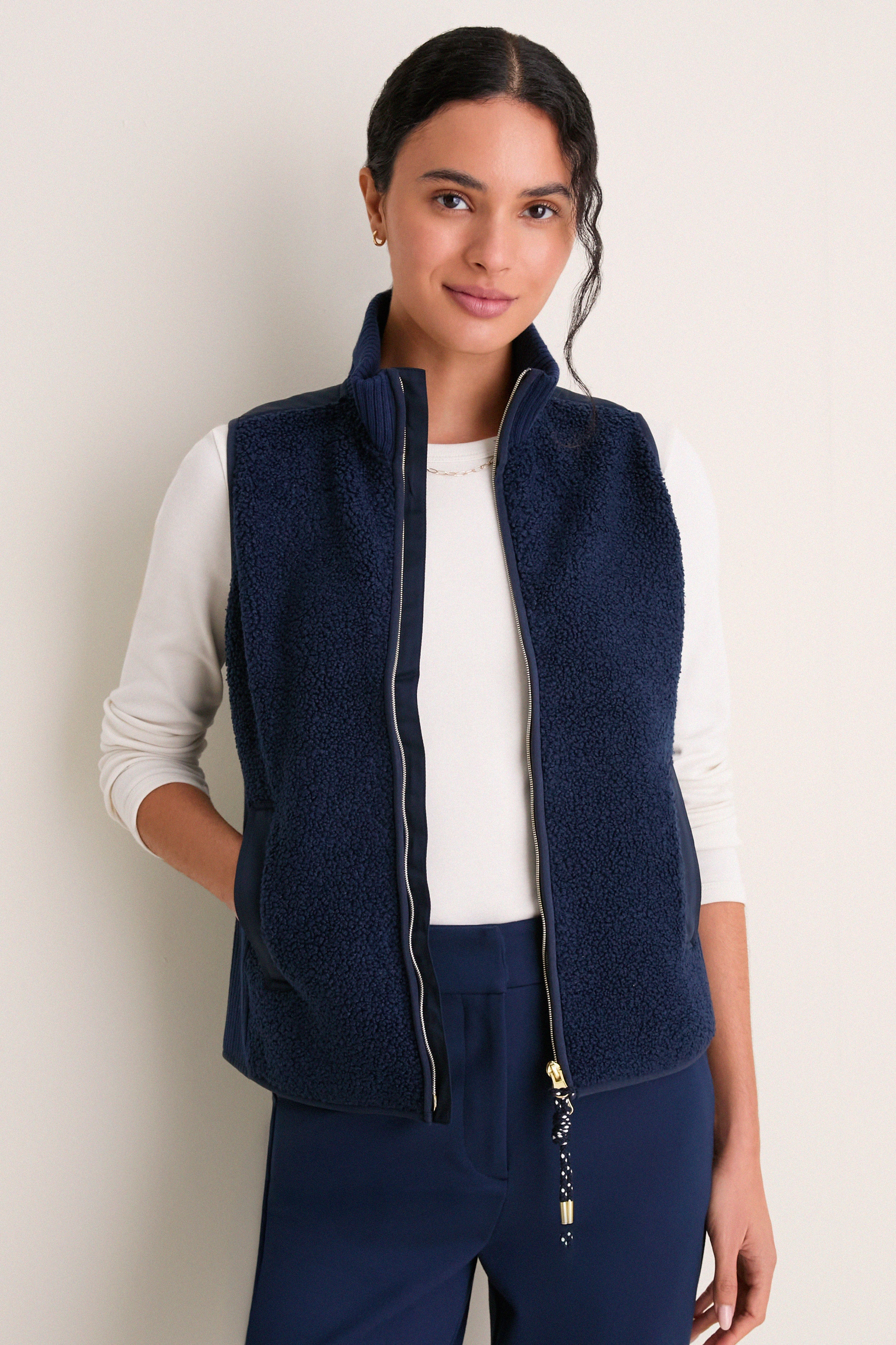 Navy Teddy Lisa Vest