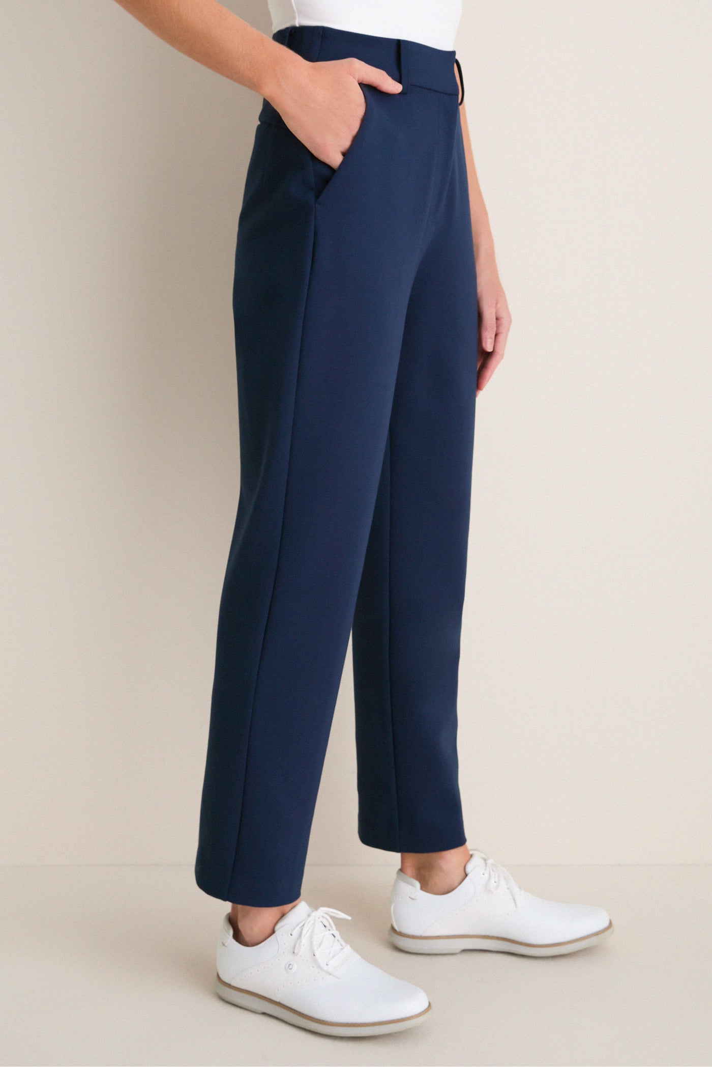 Navy 28 Inch Compression Cindy Straight Leg Pant