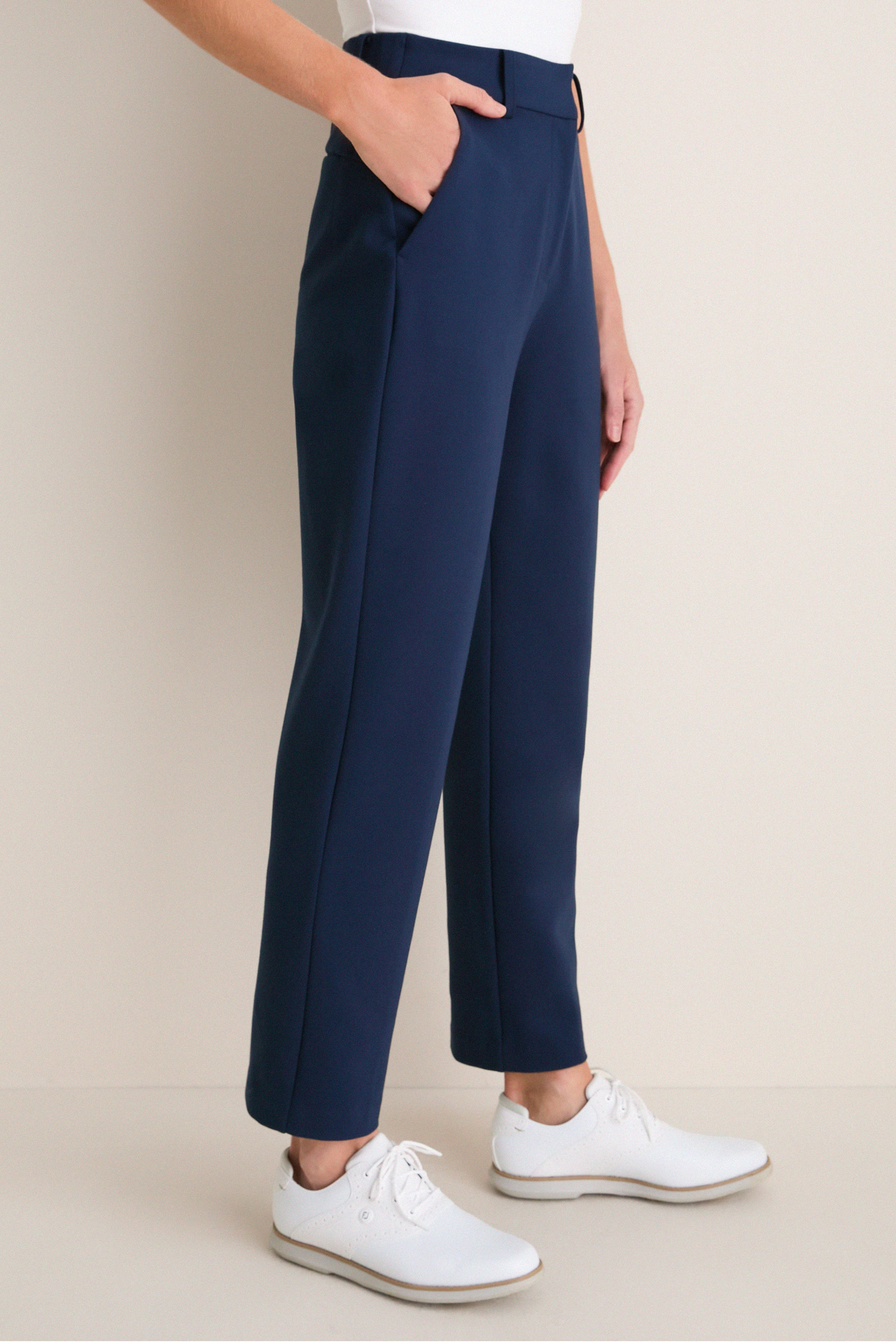 Navy 28 Inch Compression Cindy Straight Leg Pant