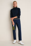 Navy 28 Inch Compression Cindy Straight Leg Pant