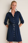 Navy Long Sleeve Performance Jersey Alcott Golf Dress