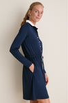 Navy Long Sleeve Performance Jersey Alcott Golf Dress