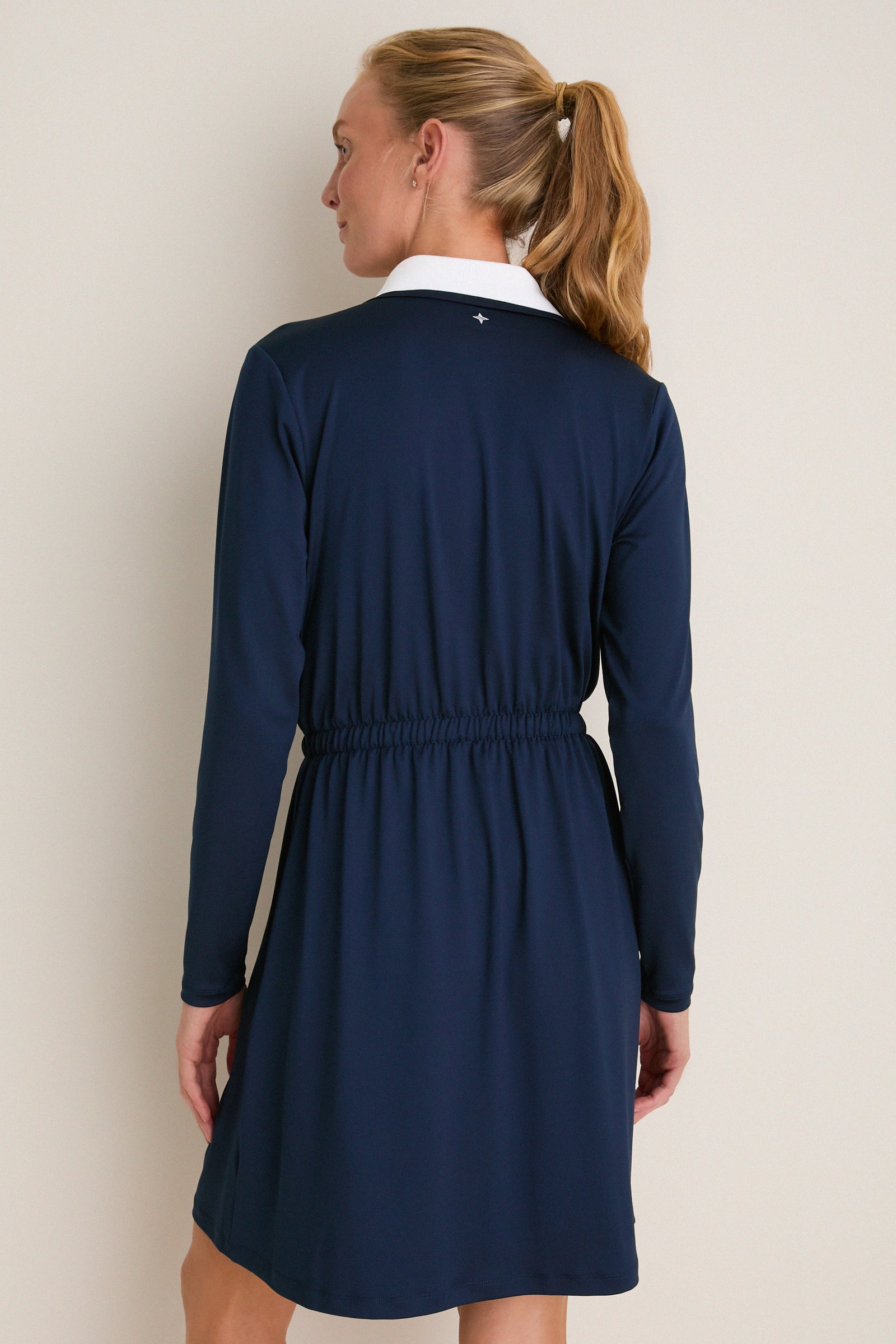 Navy Long Sleeve Performance Jersey Alcott Golf Dress