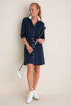 Navy Long Sleeve Performance Jersey Alcott Golf Dress