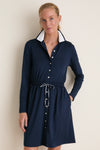 Navy Long Sleeve Performance Jersey Alcott Golf Dress