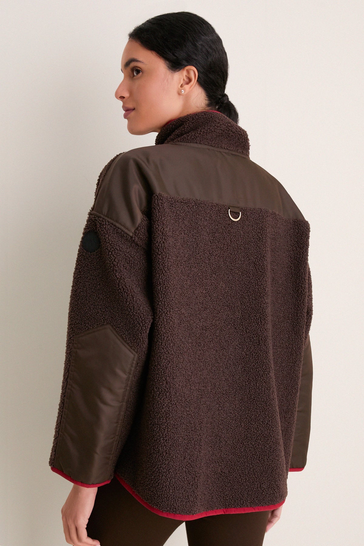 Brown and Red Fleece Lawrence Full Length Zip Up