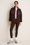 Brown and Red Fleece Lawrence Full Length Zip Up
