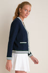 Navy and White Cable Charley Cardigan