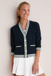 Navy and White Cable Charley Cardigan
