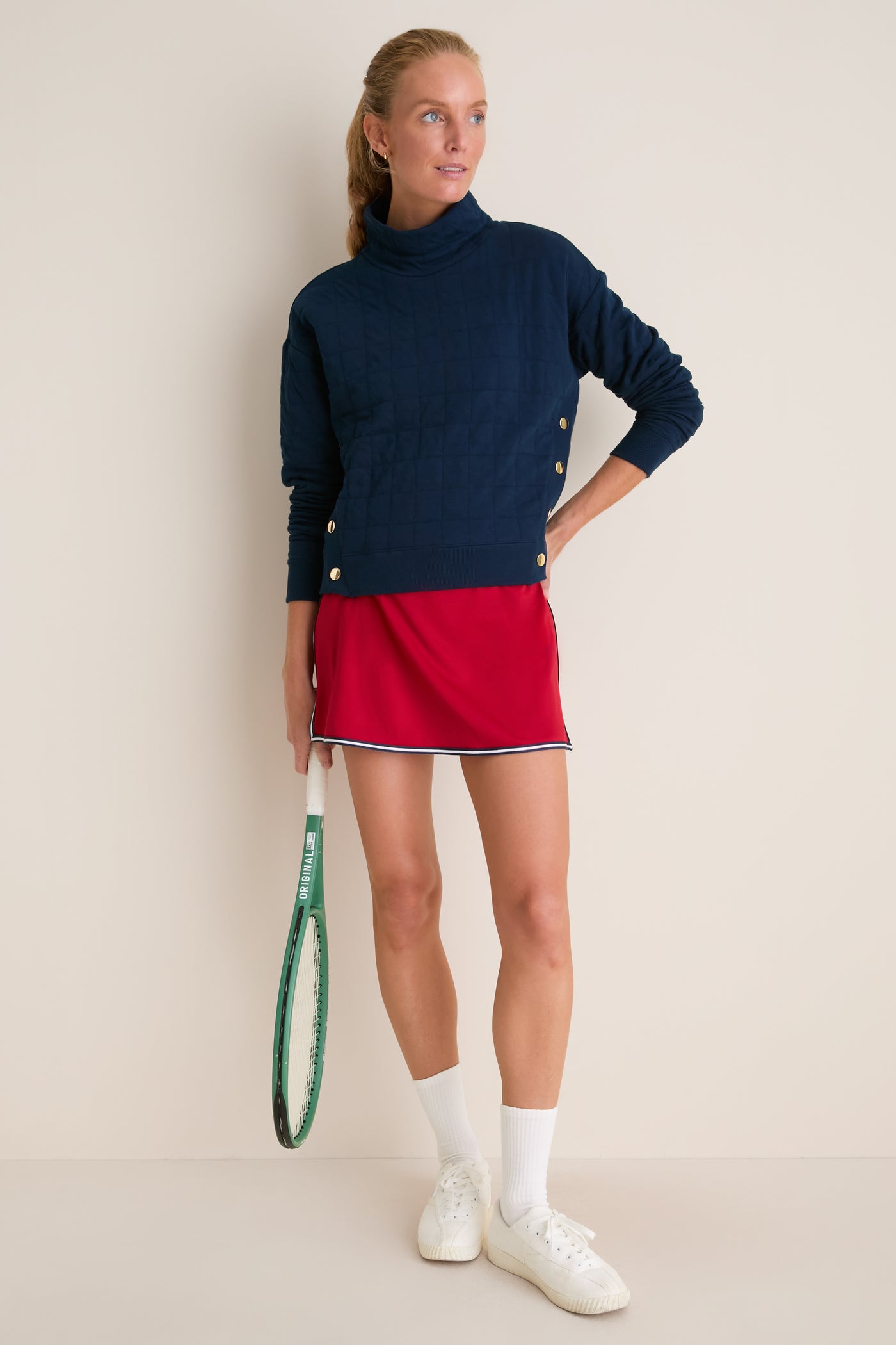 Red 14 Inch Performance Jersey Elena Tennis Skirt