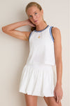 White and Navy Performance Jersey Tilden Tank