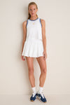 White and Navy Performance Jersey Tilden Tank