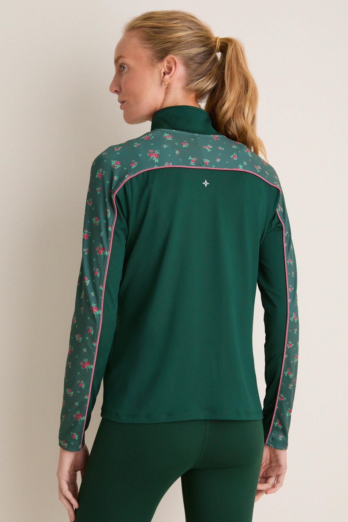 Floral Pine Jersey Carver Quarter Zip Tee