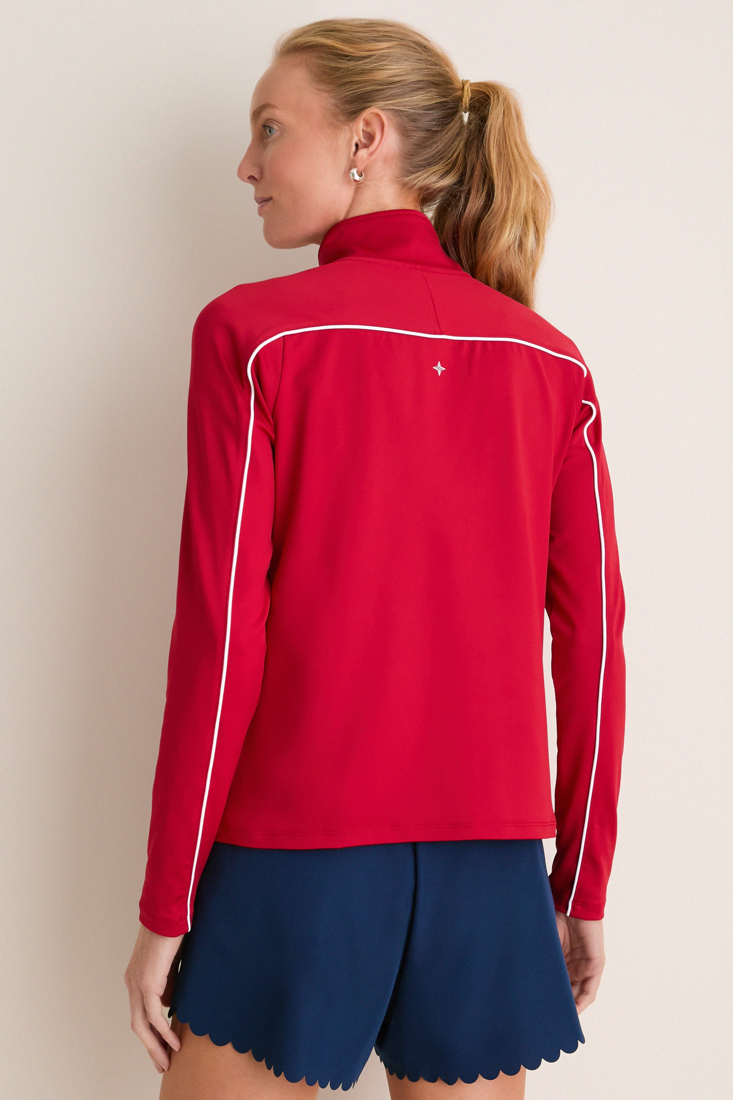 Red Jersey Carver Quarter Zip Tee | Tnuck Sport