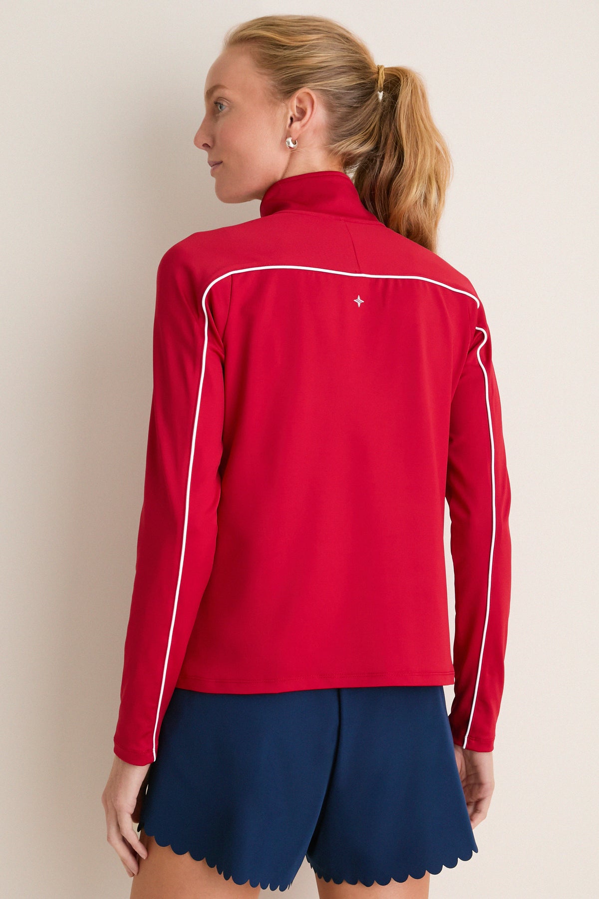 Red Jersey Carver Quarter Zip Tee