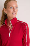 Red Jersey Carver Quarter Zip Tee
