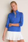 Cobalt Blue Jersey Carver Quarter Zip Tee