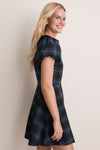 Navy Multi Gem Plaid Antoinette Dress