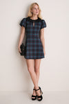 Navy Multi Gem Plaid Antoinette Dress