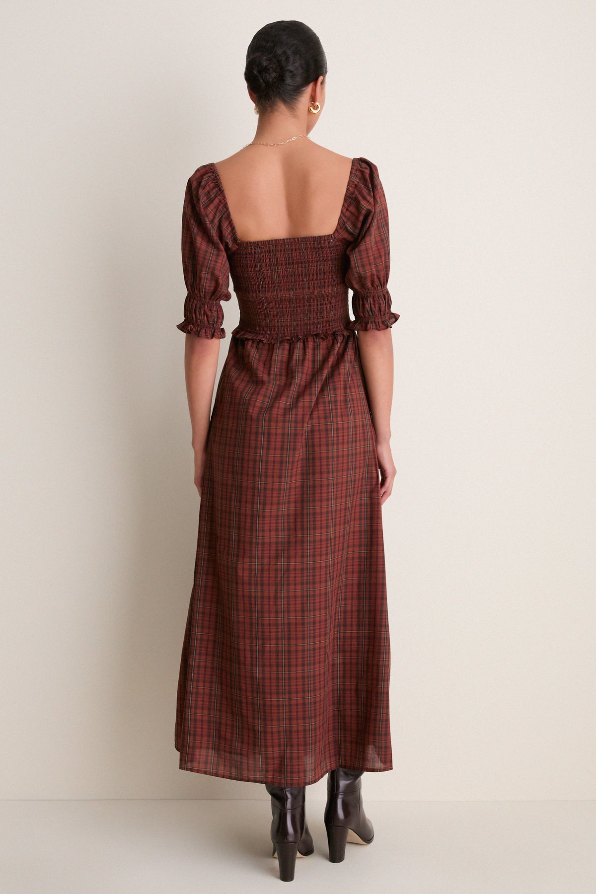 Chesnut Plaid Malene Nap Dress