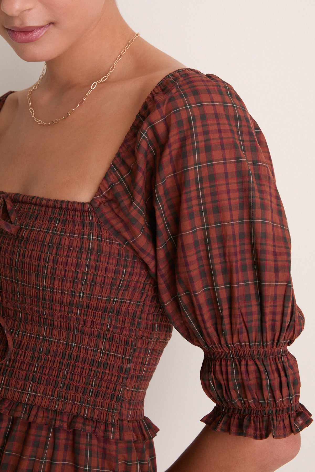 Chesnut Plaid Malene Nap Dress