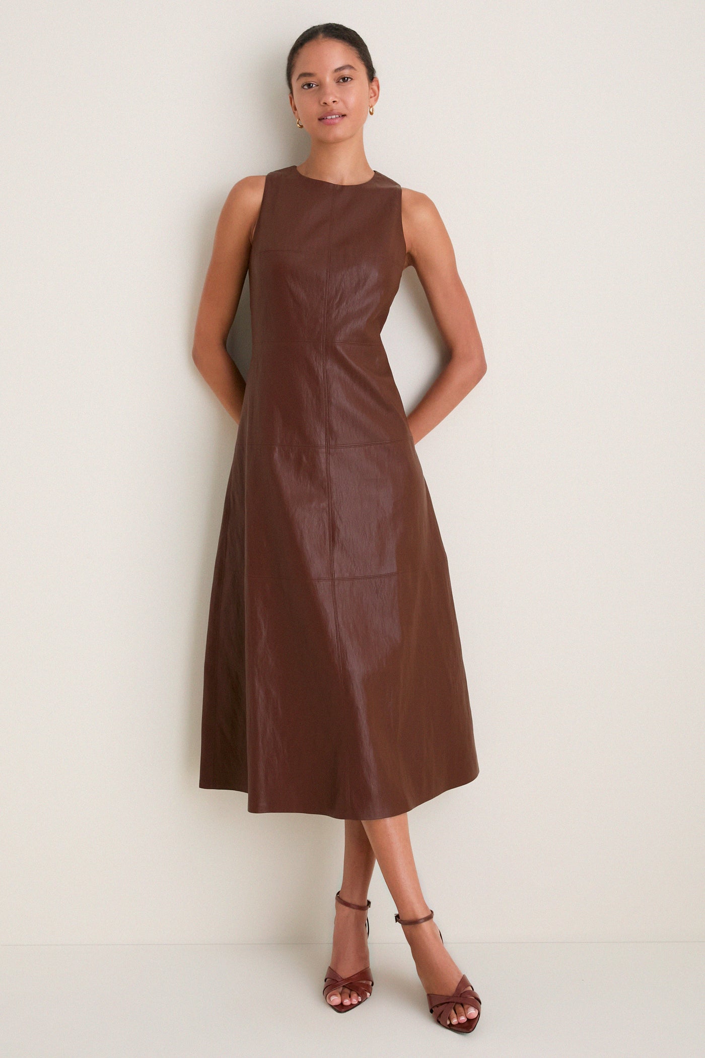 Brown Leather Manon Dress
