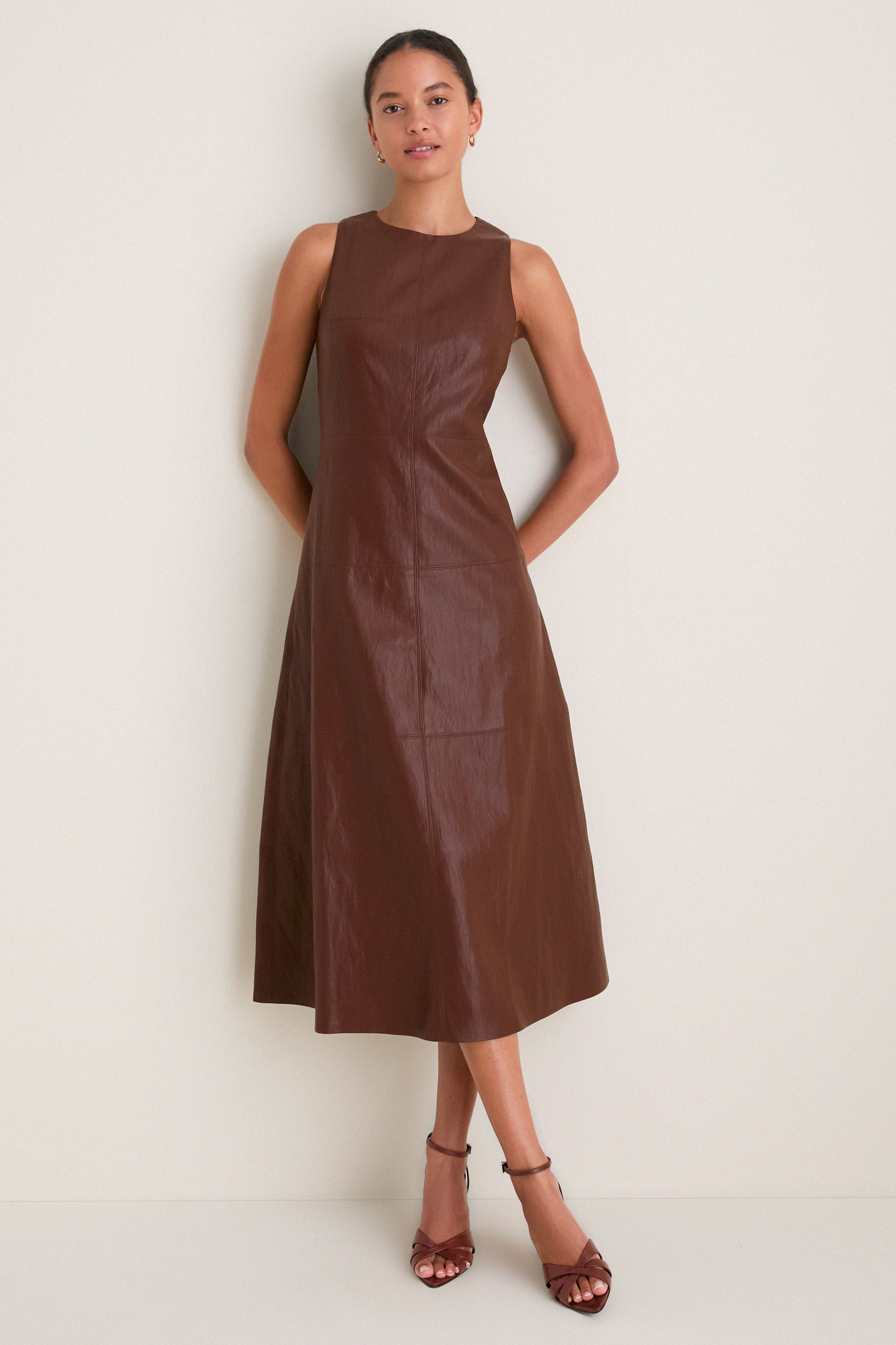 Brown Leather Manon Dress