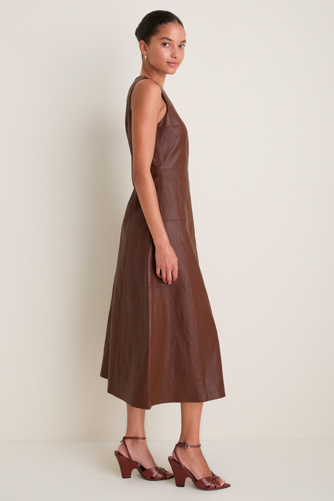 Brown Leather Manon Dress
