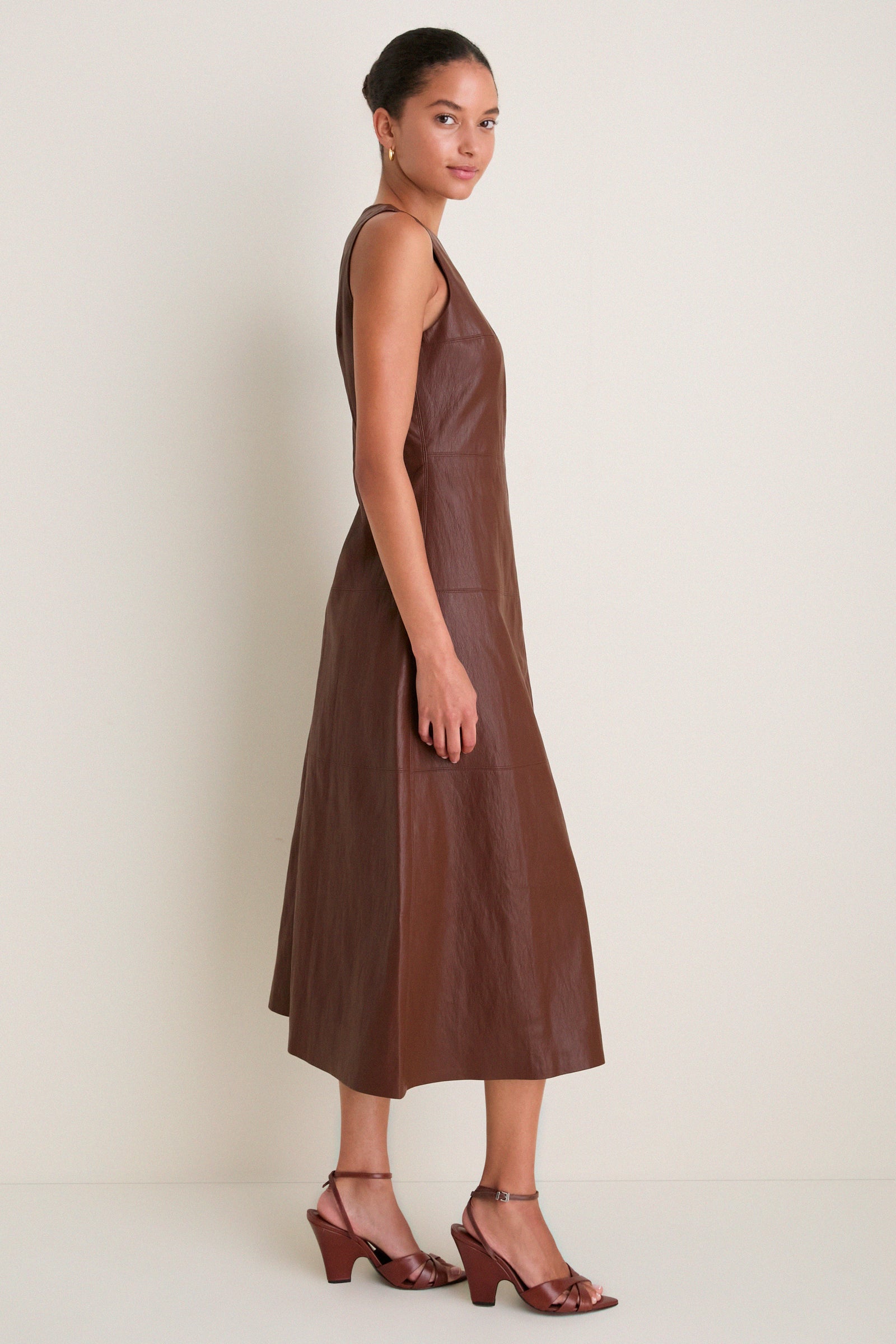Brown Leather Manon Dress