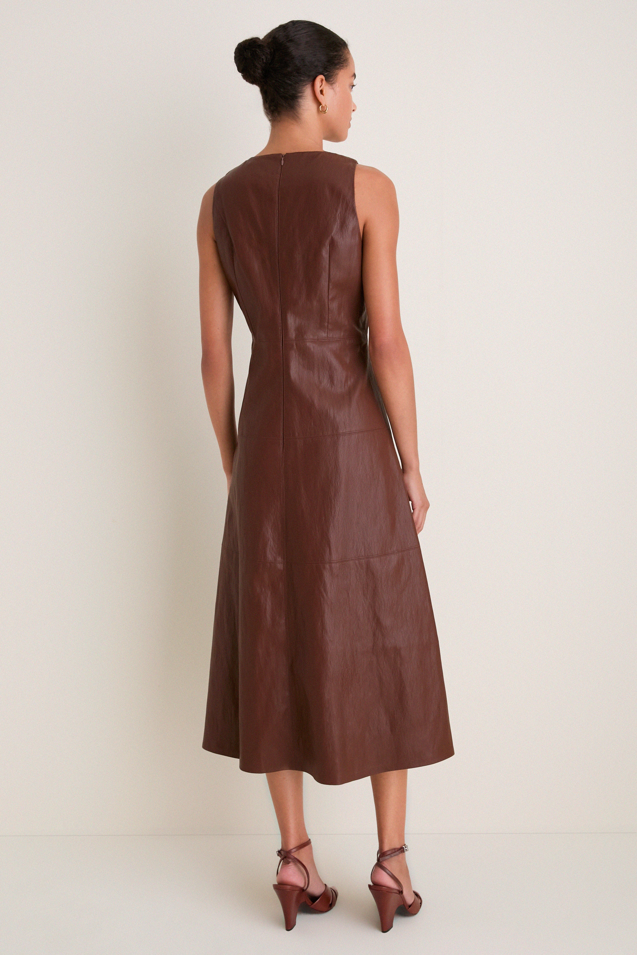 Brown Leather Manon Dress