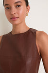 Brown Leather Manon Dress